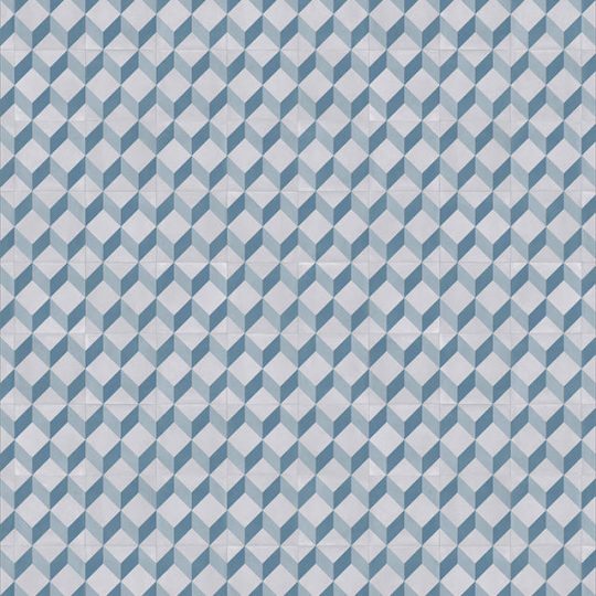 Cube tile blue